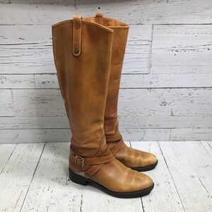 GEOX Leather Tall Riding Buckle Boots Size 35​​​​